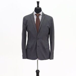 Express 38R Gray Solid 2-Button Sport Coat Blazer Jacket B295